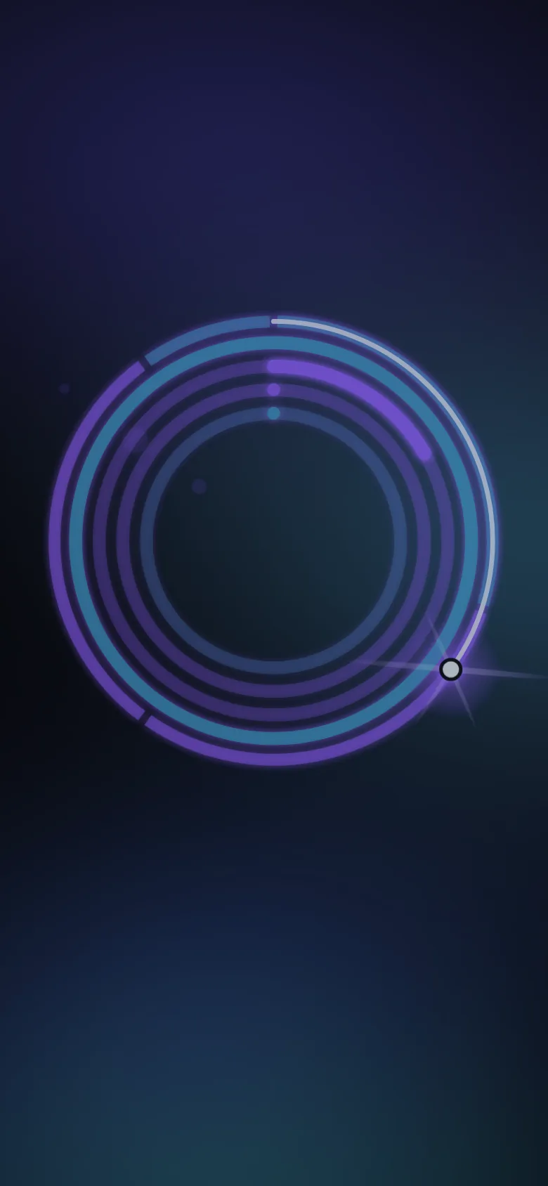 ZenTrain Studio in Focus mode: a session shown as glowing rings